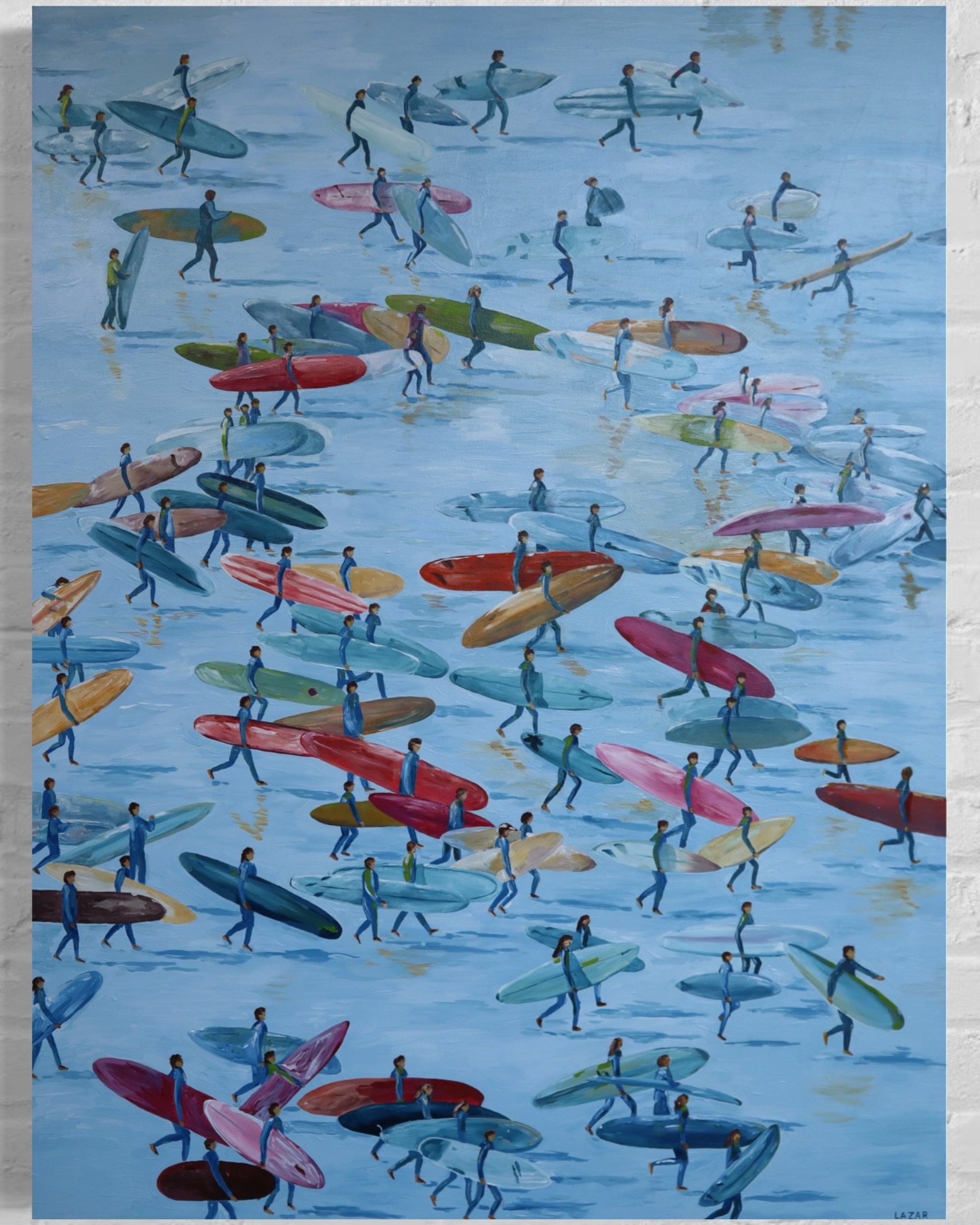 Acrylic painting “In the moment” size 35,5x47,5 in